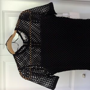 NWT 1.State Black Fishnet Tshirt Dress - M